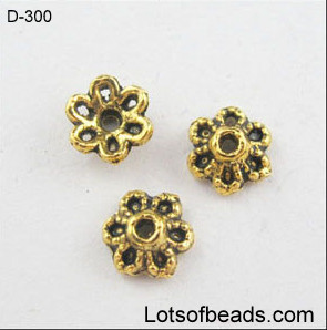 Small gold filigree bead cap